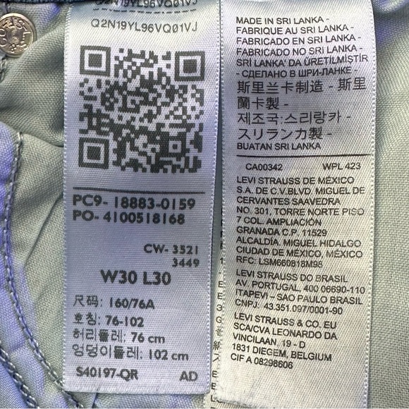 Levi’s 724 High Rise Straight Jeans Light Wash Size W30 L30 - Picture 9 of 10